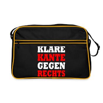 klare kante gegen rechts - Retro Tasche - Schwarz/Gold - Vorne