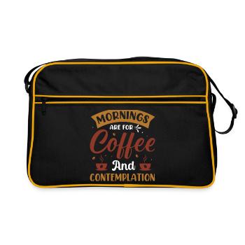 Le matin, c’est pour le café- Kaffee Sprüche - Kaffee - Sac Retro - noir/or - Devant
