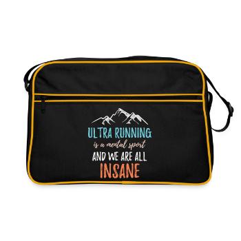 Ultra Running est un sport mental et nous sommes tous fous - Sac Retro - noir/or - Devant