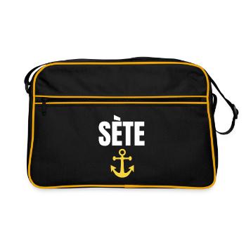 Sète Anker Grafik Sète Souvenir - Retro Tasche - Schwarz/Gold - Vorne