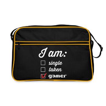 Player status: single taken gamer - Retro Bag - black/gold - Front