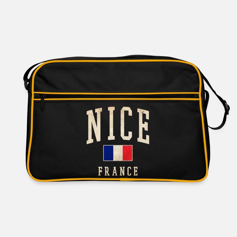 Beau drapeau français - Sac Retro - noir/or