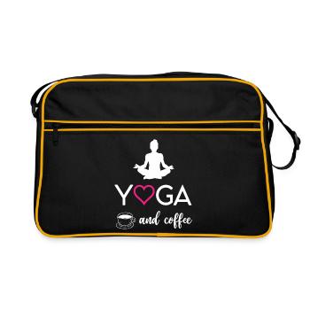 Yoga et café - Sac Retro - noir/or - Devant