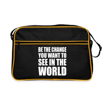 be the change you want to see in the world - Retro Bag - black/gold - Front