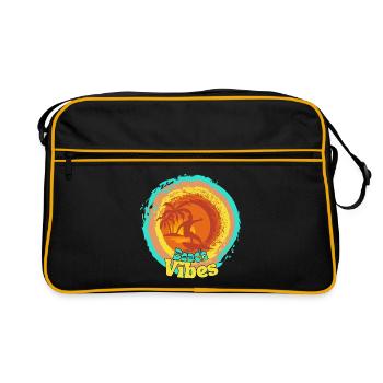 Beach Surfing Sunset Design - Retro Bag - black/gold - Front