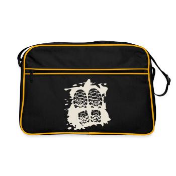 Twin Trails - Empreintes de chaussures [Blanc] - Sac Retro - noir/or - Devant