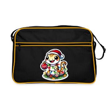 Gecko de Noël Glam - Sac Retro - noir/or - Devant