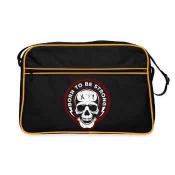 Skull Crest Born to Strength - Retro Bag - black/gold - Front