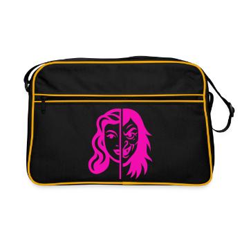 Contraste du visage divisé - Sac Retro - noir/or - Devant