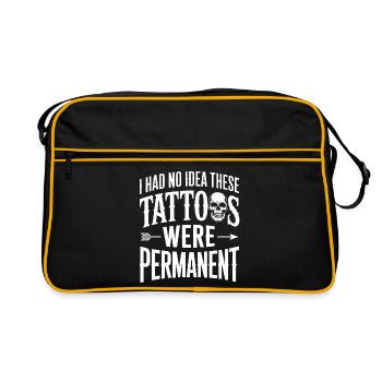Blague sur le tatouage : ceux-ci étaient permanents - Sac Retro - noir/or - Devant