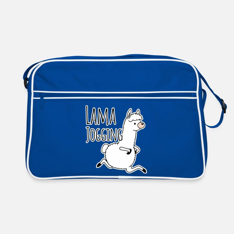 Llama jogging - funny, he jogs like a llama! Retro Bag