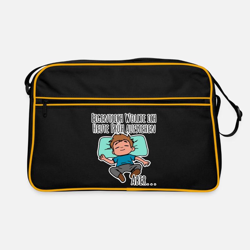 Morgenmuffel? Früh aufstehen oder faulenzen? Retro Tasche