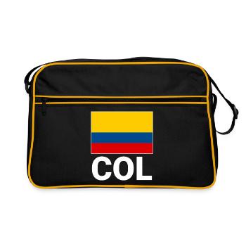 Drapeau de la Colombie avec l’abréviation COL - Sac Retro - noir/or - Devant