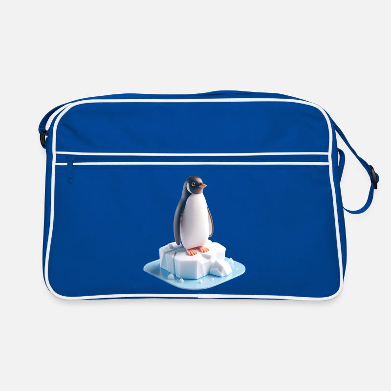 Pinguin auf Eisblock 3D Retro Bag