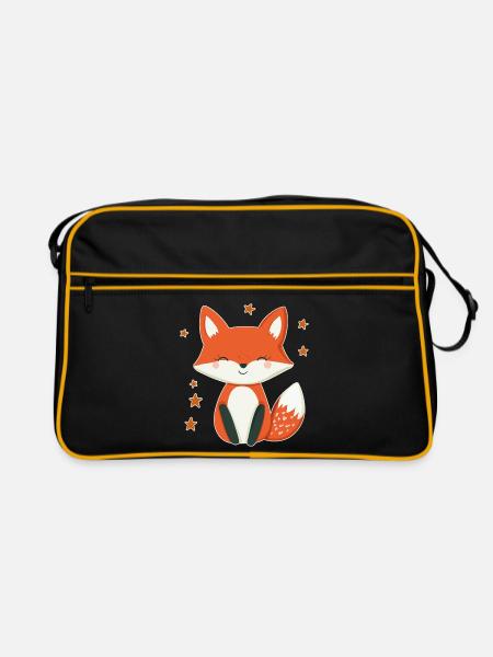 Fox and Stars - Retro Bag - black/gold - Front
