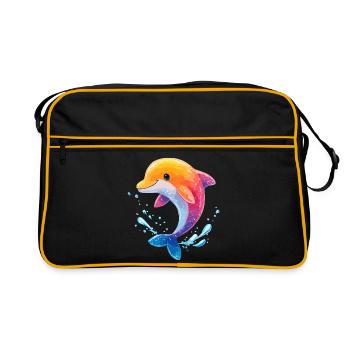 Colored Dolphin Spritz - Retro Bag - black/gold - Front