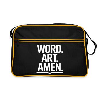 Word Art Amen Typographie - Sac Retro - noir/or - Devant