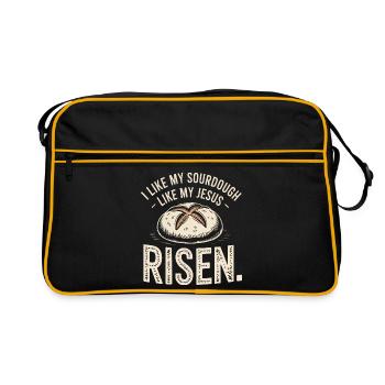 Sourdough Jesus Risen Bread Tee - Retro Bag - black/gold - Front
