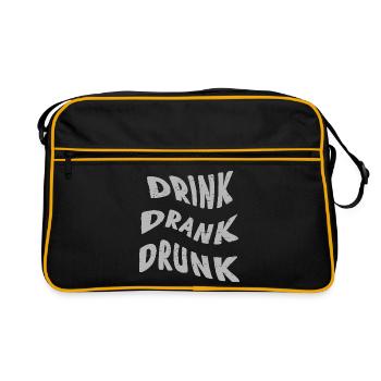 Trio de boissons alcoolisées Texte en détresse - Sac Retro - noir/or - Devant