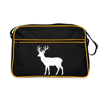 Silhouette de cerf clair de lune - Sac Retro - noir/or - Devant