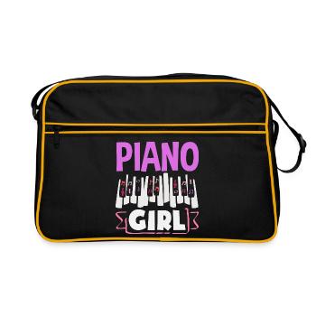 Cadeau pour musicien piano piano : idée cadeau - Sac Retro - noir/or - Devant