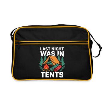 Camping - Last Night Was In Tents - Retro Bag - black/gold - Front