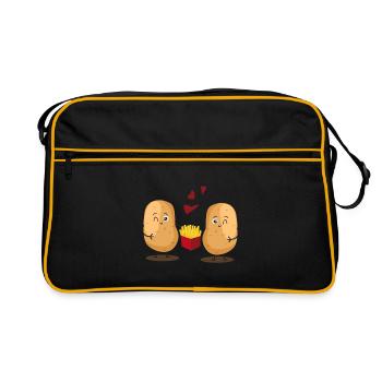 Transformation de pommes de terre en frites - Sac Retro - noir/or - Devant