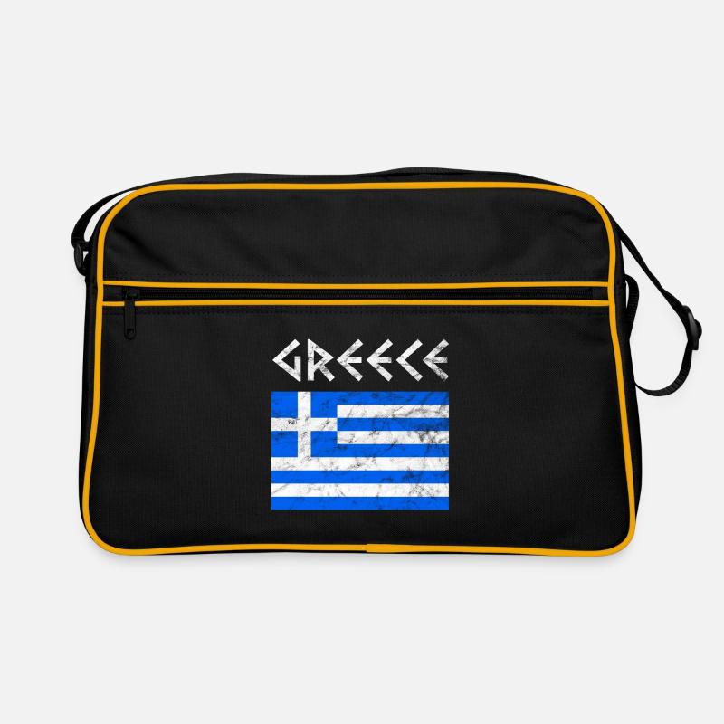 Grèce drapeau grec - Sac Retro - noir/or