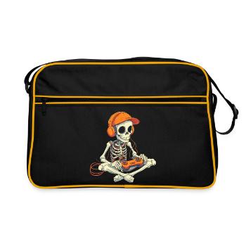 Squelette Halloween Gamer Gaming Garçon Enfants Garçon - Sac Retro - noir/or - Devant