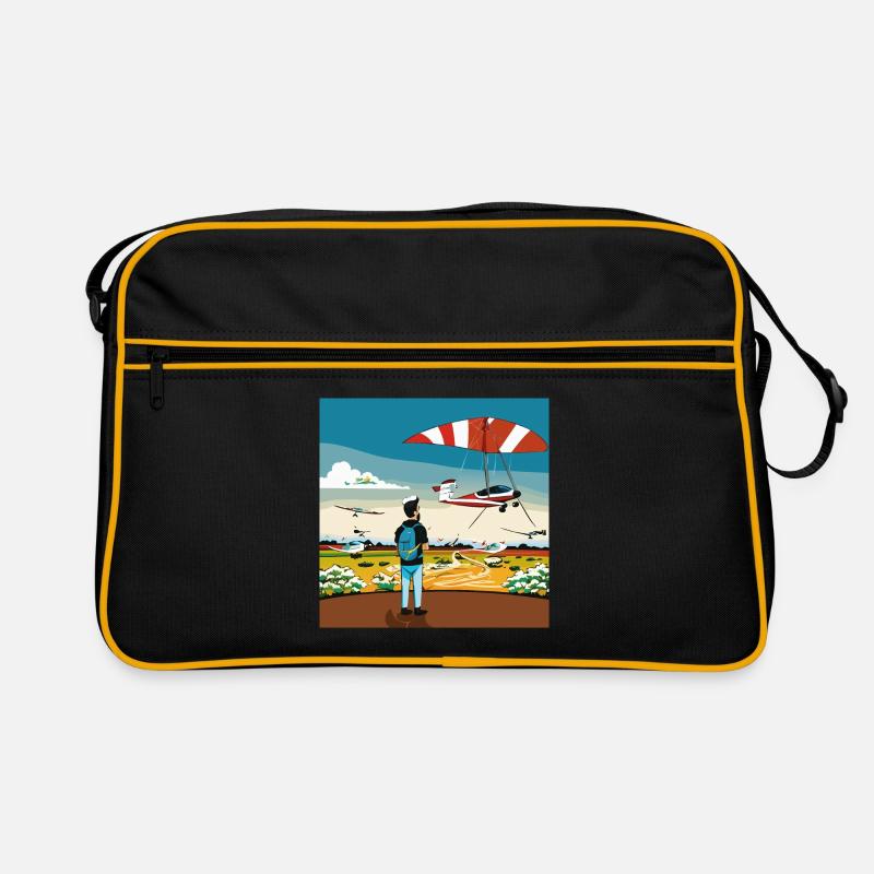 GuyWatchingPlanesDrei Retro Tasche