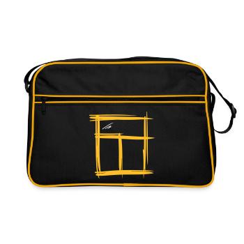 Fenêtres dessinées à la main, dessin au crayon - Sac Retro - noir/or - Devant