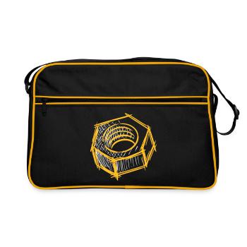Écrou à vis, vis, outil - Sac Retro - noir/or - Devant