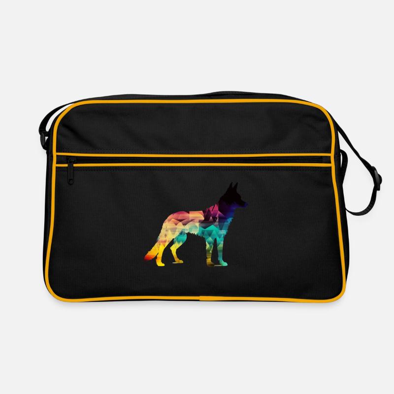 Beau chien - chien coloré - Sac Retro - noir/or