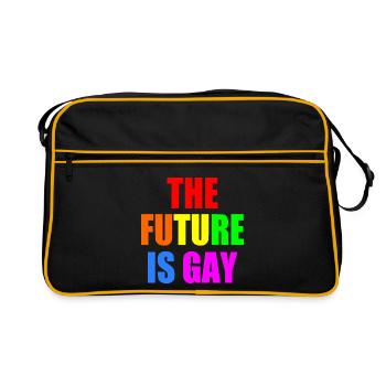 The future is gay - Retro Bag - black/gold - Front