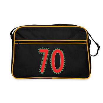 70. 70 ANS. 70e ANNIVERSAIRE. ANNIVERSAIRE 70 ANS. - Sac Retro - noir/or - Devant