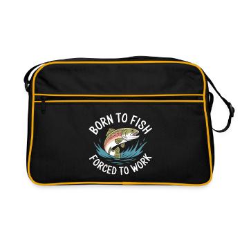 Born to fish - forced to work - Retro Bag - black/gold - Front