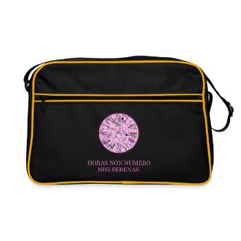 ich zähle nur die heiteren stunden latein - Retro Tasche - Schwarz/Gold - Vorne