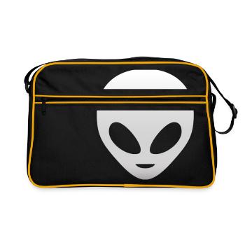 Funny Alien - Retro Tasche - Schwarz/Gold - Vorne