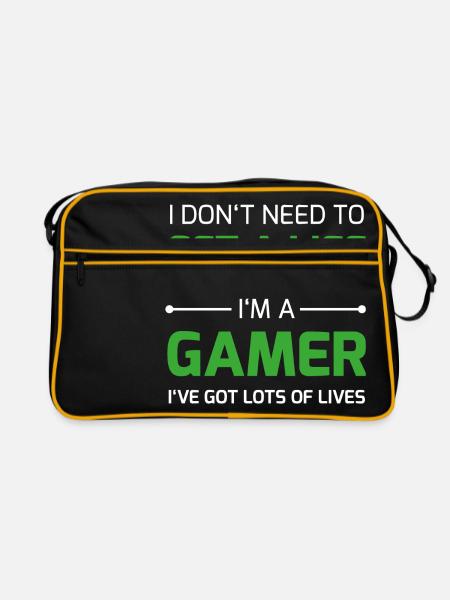 Gamer Vie / Respawn vie geek gamer ballot Plus - Sac Retro - noir/or - Devant