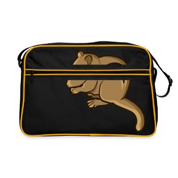 Chipmunk chipmunk rodent gift rodent - Retro Bag - black/gold - Front