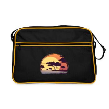 Safari African Jungle Wildlife Adventure - Retro Bag - black/gold - Front