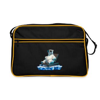 Polar Bear Sunglasses Sun Lounger Ice floe - Retro Bag - black/gold - Front
