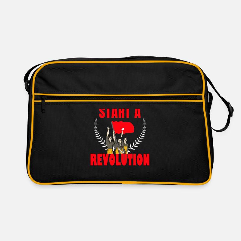 Start a Revolution Kommunismus - Retro Tasche - Schwarz/Gold