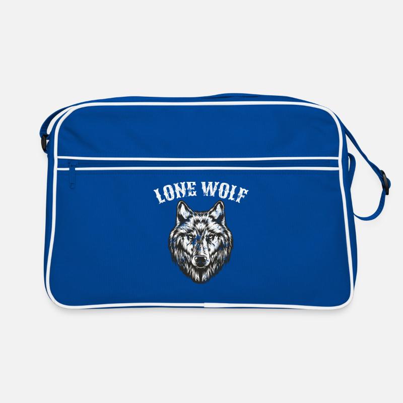 Lone Wolf full moon biker men gift Retro Bag