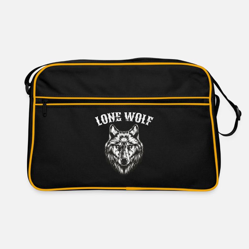 Lone Wolf full moon biker men gift Retro Bag