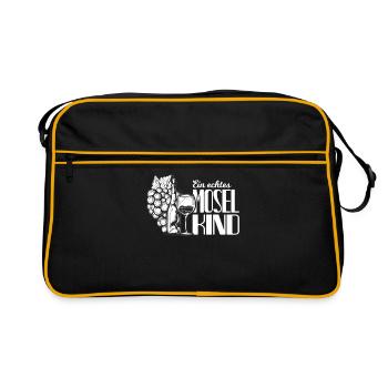 Mosel Wine Saying Moselaner Gift - Retro Bag - black/gold - Front