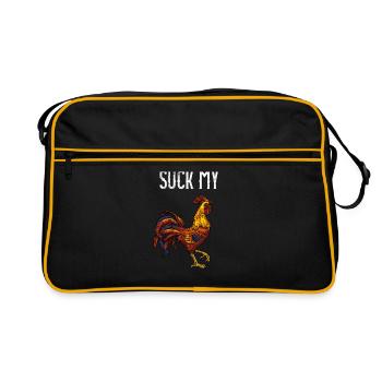Suck my cock cock sex pun - Retro Bag - black/gold - Front