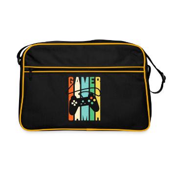 Gamer Console Controller Retro Gaming - Retro Tasche - Schwarz/Gold - Vorne