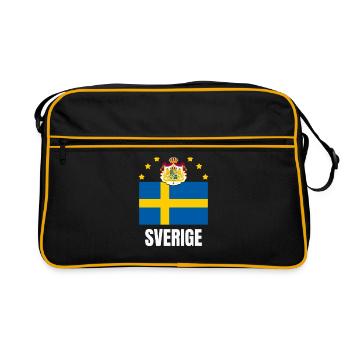Sweden Flag National Emblem Pride - Retro Bag - black/gold - Front