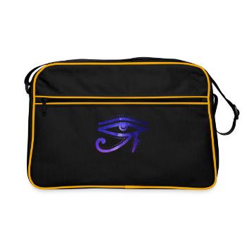 Cosmic Eye Of Ra Egyptian Hieroglyph - Retro Bag - black/gold - Front